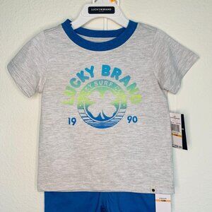 Lucky Brand Boys 02 Piece Set Shirt+Shorts